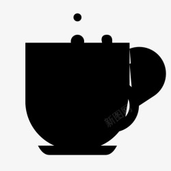 装有水的杯子泡茶杯子茶室图标高清图片
