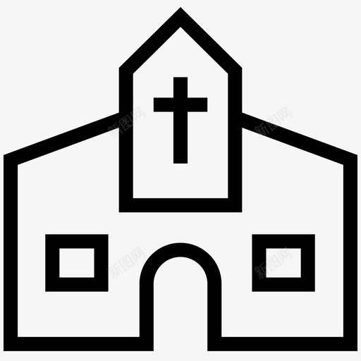教堂建筑庆祝图标svg_新图网 https://ixintu.com 圣诞线图标 圣诞节 庆祝 建筑 教堂 礼拜堂