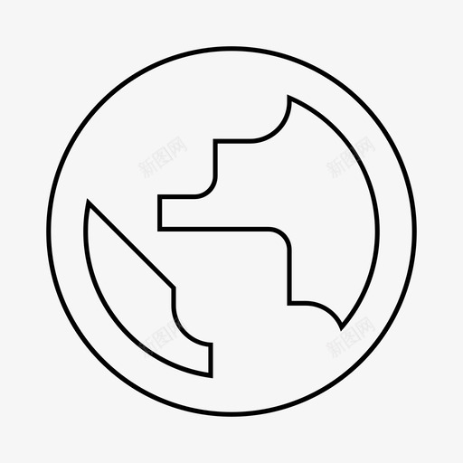 公共全球地图图标svg_新图网 https://ixintu.com 全球 公共 地图 材质线 网络