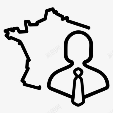 法国商务专家法国领带图标图标