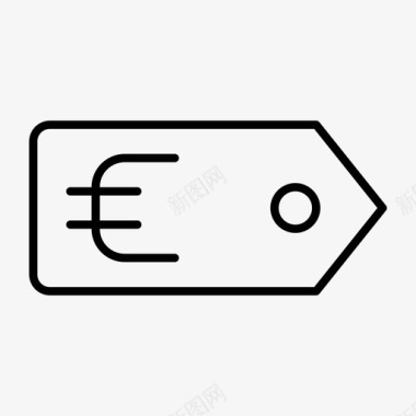 欧元标签货币价格标签图标图标