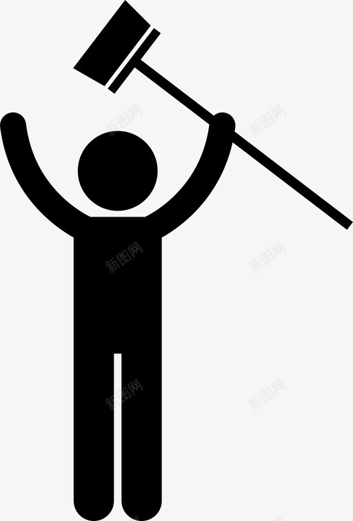拿着扫帚的人清洁工社区工作图标svg_新图网 https://ixintu.com 拿着扫帚的人 清洁工 社区工作