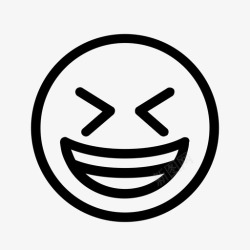 自由的笑脸标志张开嘴巴闭上眼睛的笑脸表情符号快乐图标高清图片