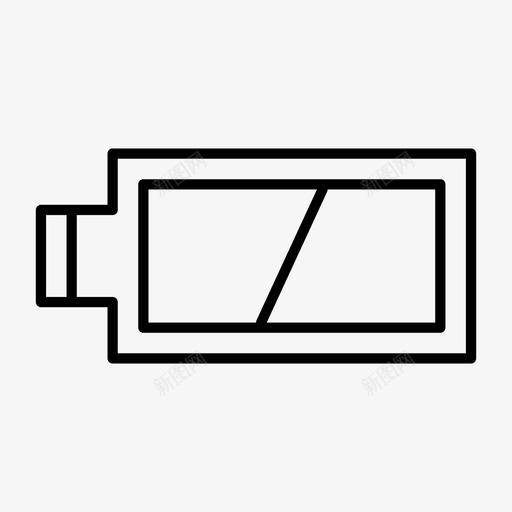 一半电池充电能量图标svg_新图网 https://ixintu.com 一半电池 充电 电力 能量
