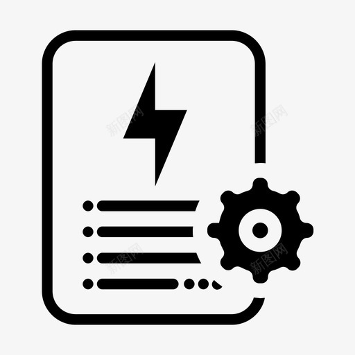 电费单设置单据能源图标svg_新图网 https://ixintu.com 单据 电力 电费单设置 纸张 能源