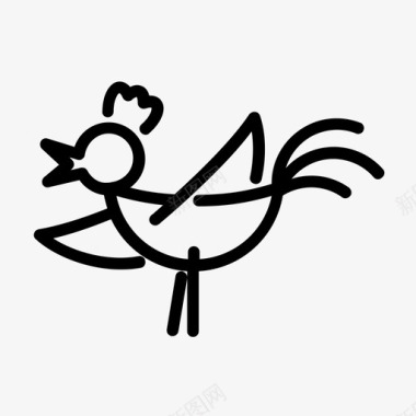 公鸡动物鸟图标图标
