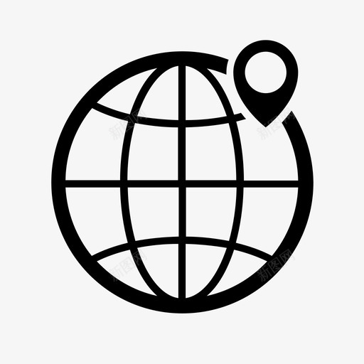 位置地址地球仪图标svg_新图网 https://ixintu.com 位置 地图 地图位置 地址 地球仪 导航