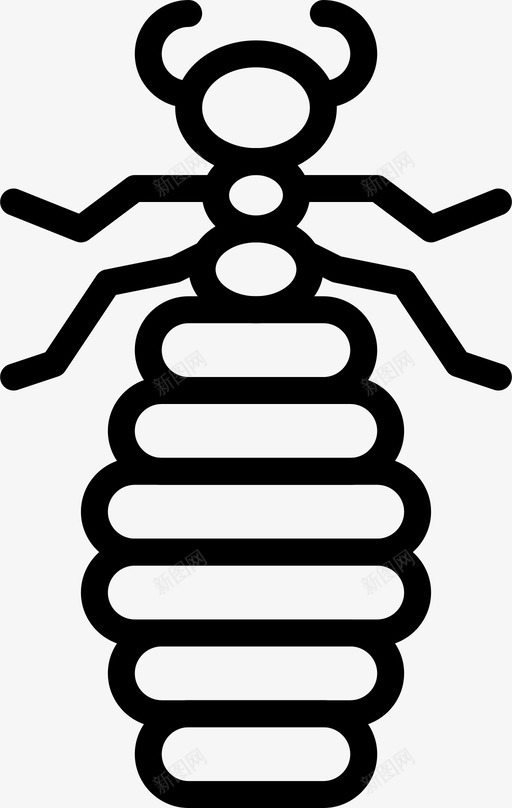 跳蚤虫子昆虫图标svg_新图网 https://ixintu.com 小虫子 昆虫 昆虫轮廓 自然 虫子 跳蚤