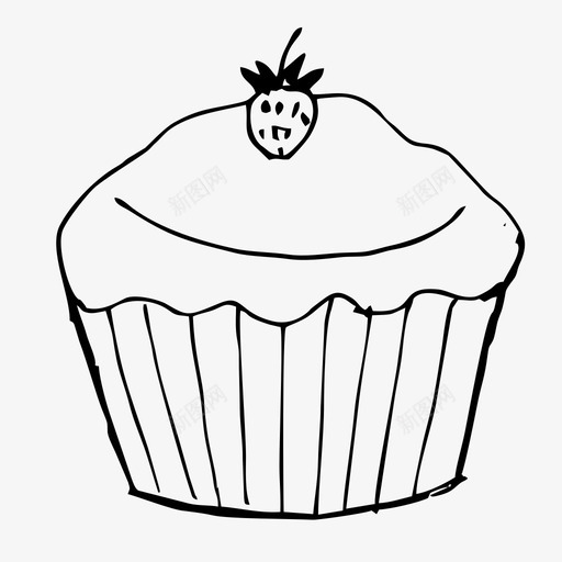 纸杯蛋糕食物手绘图标svg_新图网 https://ixintu.com 我父母的收藏 手绘 甜点 素描 纸杯蛋糕 食物