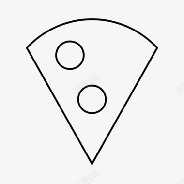 披萨片快餐原料线图标图标