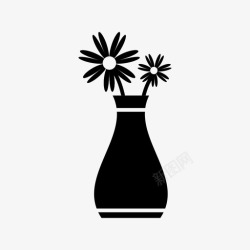 新鲜花束花瓶花束装饰性图标高清图片