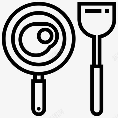 煎锅厨师设备图标图标