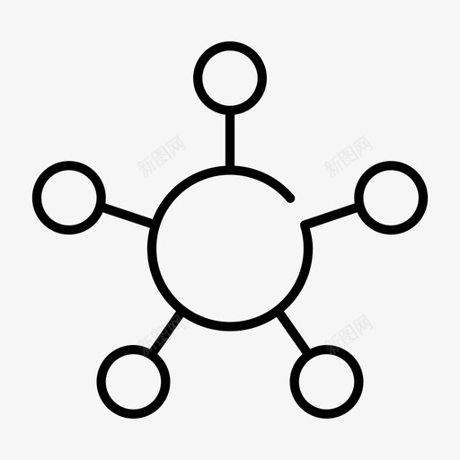 集中结构网络结构系统图标svg_新图网 https://ixintu.com 业务缺口精细 系统 网络结构 集中结构