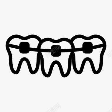 牙套牙医牙齿图标图标