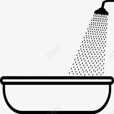 浴缸洗澡清洁图标图标