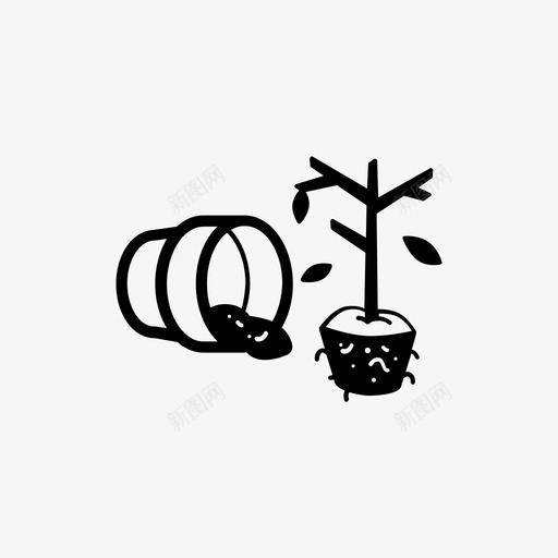 盆栽干树水果花园植物图标svg_新图网 https://ixintu.com 室内植物 水果 盆栽干树 盆栽树木 花园植物