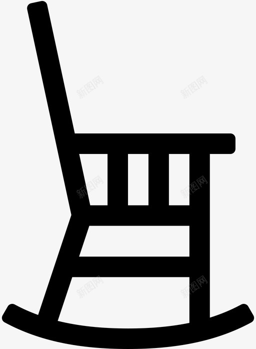 摇椅家具休闲图标svg_新图网 https://ixintu.com 休闲 家具 居所充满 情调 摇椅 木