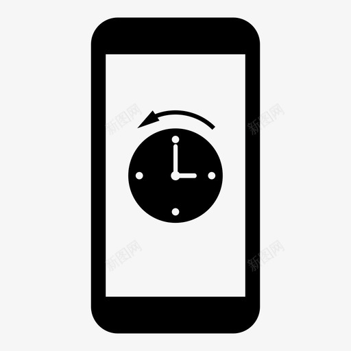 手机时钟向后时间图标svg_新图网 https://ixintu.com 向后 手机时钟 手表 时间