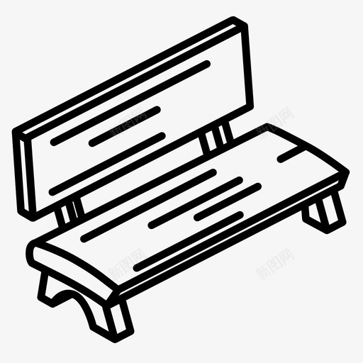 长凳自然室外图标svg_新图网 https://ixintu.com 休息 公园 室外 木制 自然 长凳