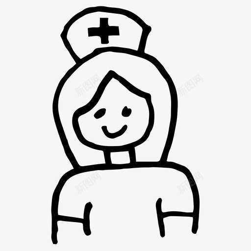 护士医疗手绘图标svg_新图网 https://ixintu.com 医疗 手绘 护士
