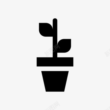植物生命盆栽图标图标
