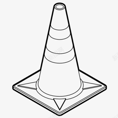交通锥注意控制图标图标