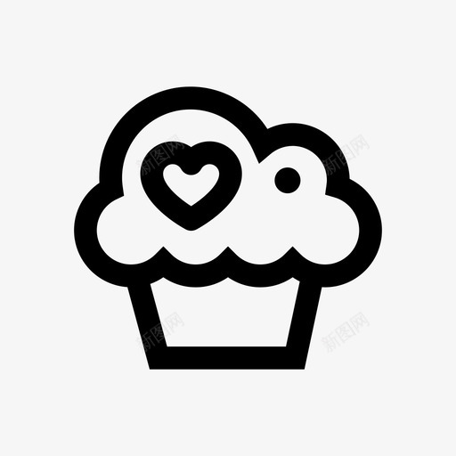 纸杯蛋糕2月14日心图标svg_新图网 https://ixintu.com 2月14日 心 爱 甜蜜 纸杯蛋糕