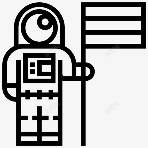 宇航员宇宙航行旗帜图标svg_新图网 https://ixintu.com 太空 太空和太空 宇宙航行 宇航员 旗帜 登月 行星