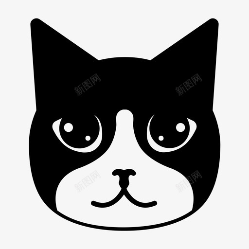 猫动物猫脸图标svg_新图网 https://ixintu.com 动物 宠物 小猫 猫 猫脸