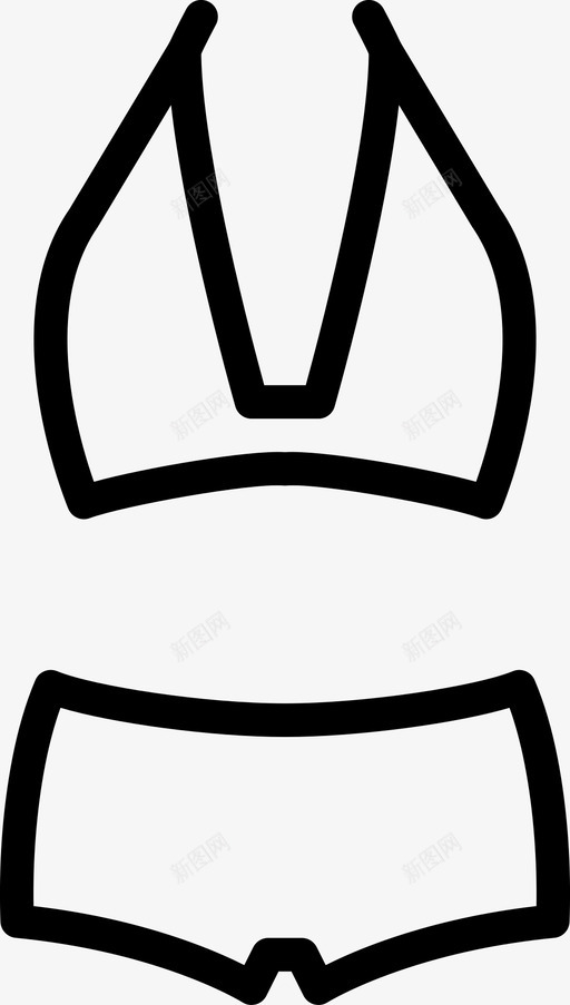 比基尼服装时尚图标svg_新图网 https://ixintu.com 女性 时尚 时尚偶像女性服装轮廓 服装 比基尼