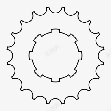 自行车链轮自行车零部件图标图标