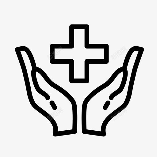 手握十字架医疗保健健康保险图标svg_新图网 https://ixintu.com 健康保险 医疗保健 手握十字架