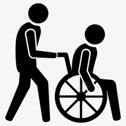 障碍轮椅辅助无障碍残疾人图标高清图片