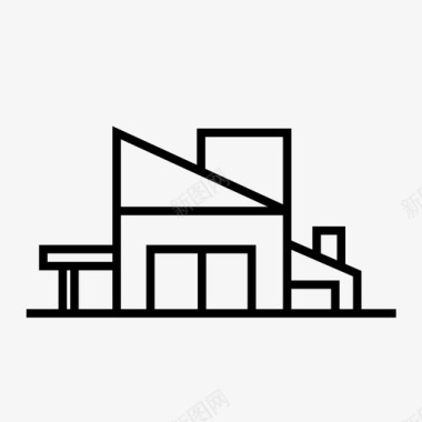 房屋建筑建筑轮廓图标图标
