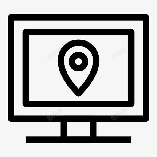监视器位置地图针监视器线路图标svg_新图网 https://ixintu.com 地图针 监视器位置 监视器线路