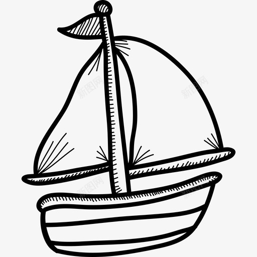 帆船运输工具手绘详图图标svg_新图网 https://ixintu.com 帆船 手绘详图 运输工具