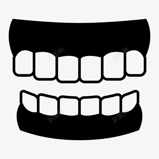 牙齿假牙嘴图标svg_新图网 https://ixintu.com 假牙 嘴 微笑 牙齿 身体