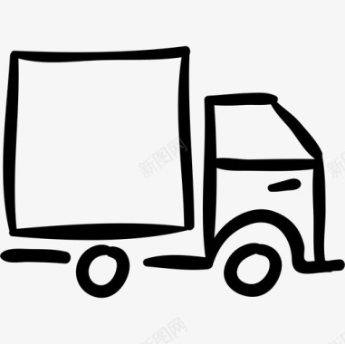 卡车手绘轮廓车运输手绘运输图标图标