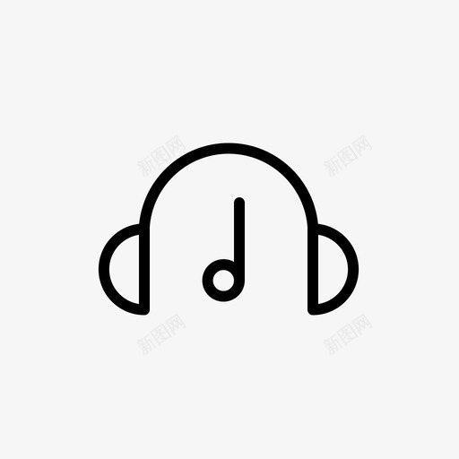 耳机和简单音符音乐图标svg_新图网 https://ixintu.com 耳机和简单音符 音乐