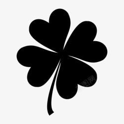 四叶三叶草花四叶图标高清图片