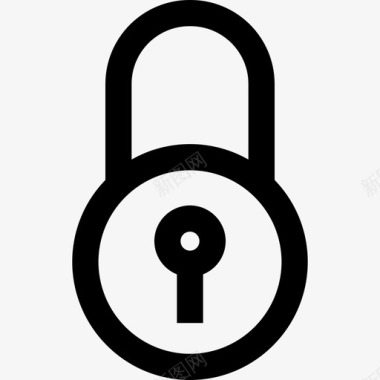电子商务锁定圆形挂锁安全工具电子商务图标图标