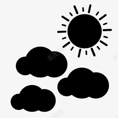 天空云太阳图标图标