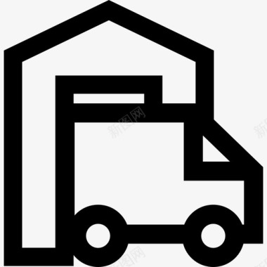 商用卡车运输电子商务图标图标