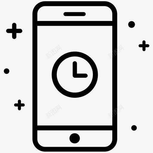时间时钟手机图标svg_新图网 https://ixintu.com 手机 日程表 时钟 时间 智能手机 智能手机设置2