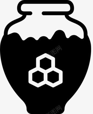 蜂蜜罐蜂房养蜂业图标图标