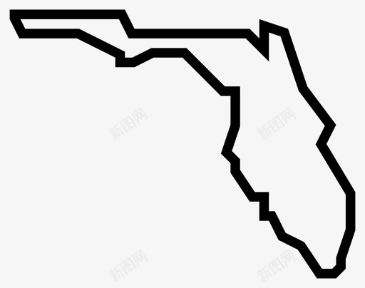 佛罗里达州地图美国各州地图图标svg_新图网 https://ixintu.com 佛罗里达州地图美国各州地图