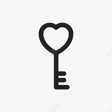 心钥匙情侣爱情图标图标