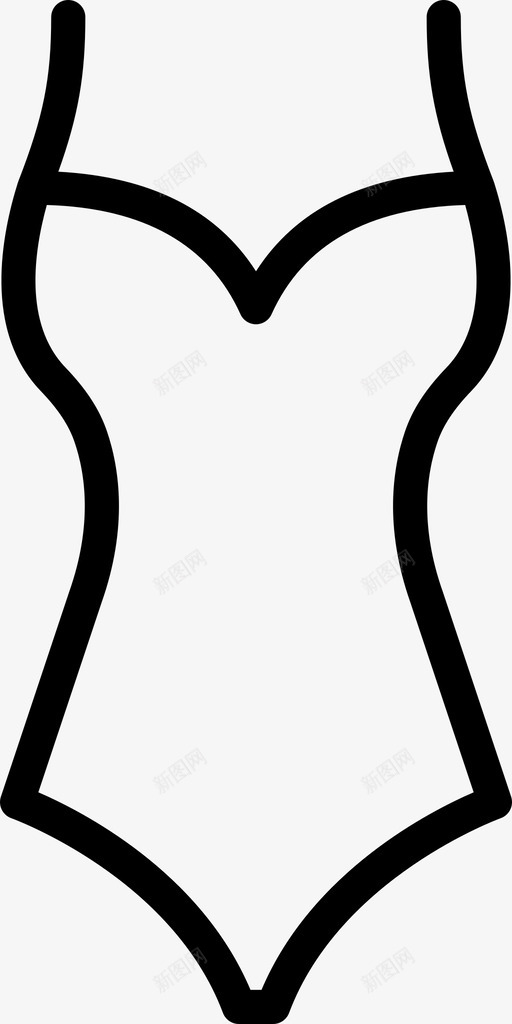 一件式泳衣服装时尚图标svg_新图网 https://ixintu.com 一件式泳衣 女性 时尚 时尚偶像女性服装轮廓 服装