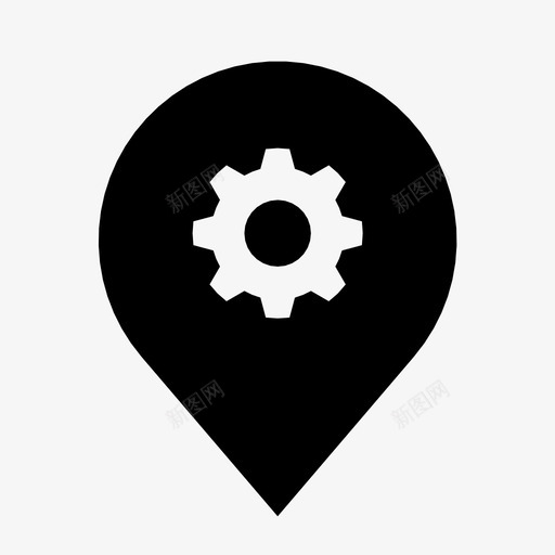 位置齿轮地图销图标svg_新图网 https://ixintu.com 位置 地图销 地点 齿轮