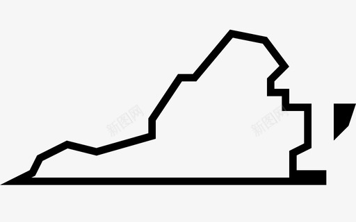 弗吉尼亚地图美国各州地图图标svg_新图网 https://ixintu.com 地图 弗吉尼亚 美国各州地图